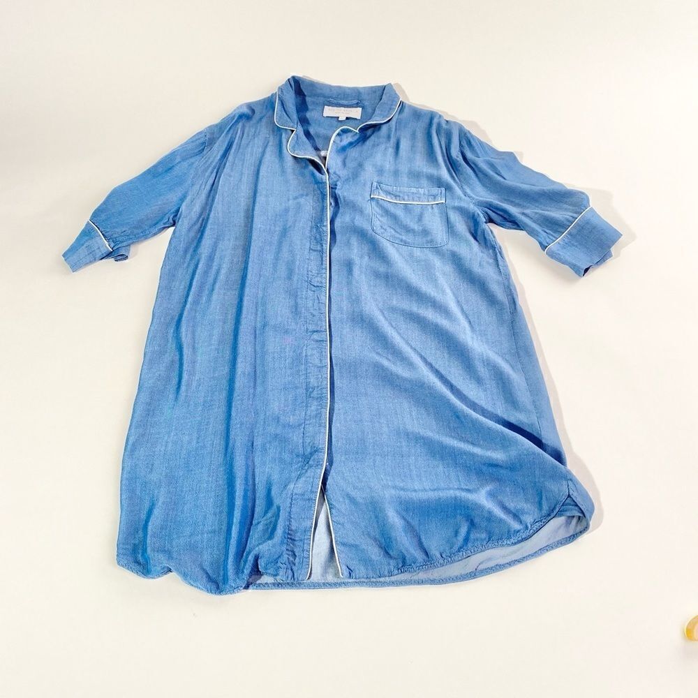 Bed to Brunch blue rayon sleep shirt
